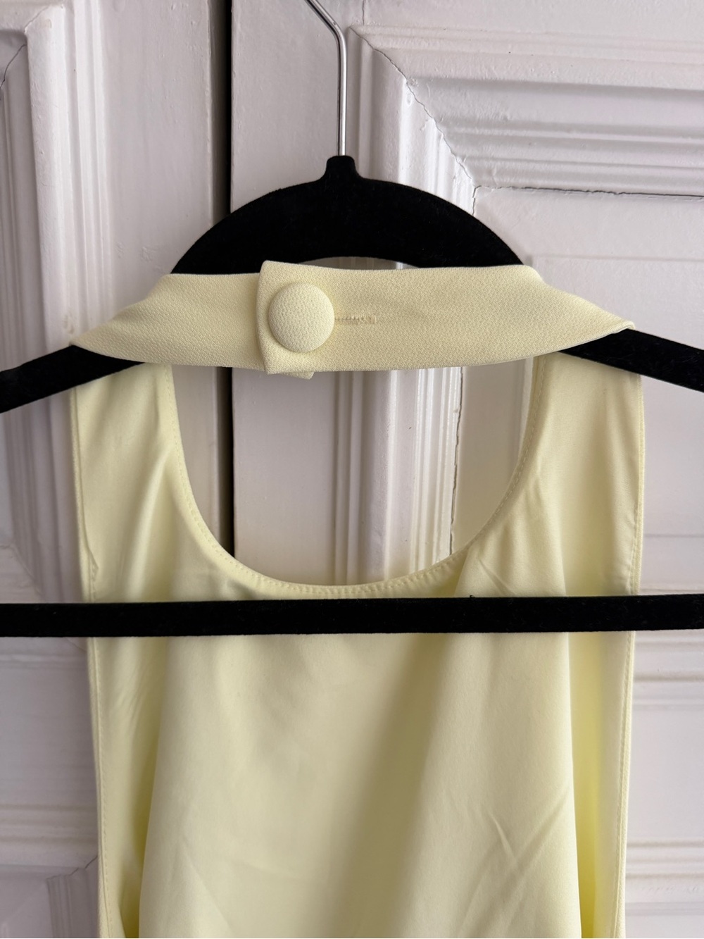 OddMuse London Pale Lemon Halter Mini Dress - Picture 3 of 7